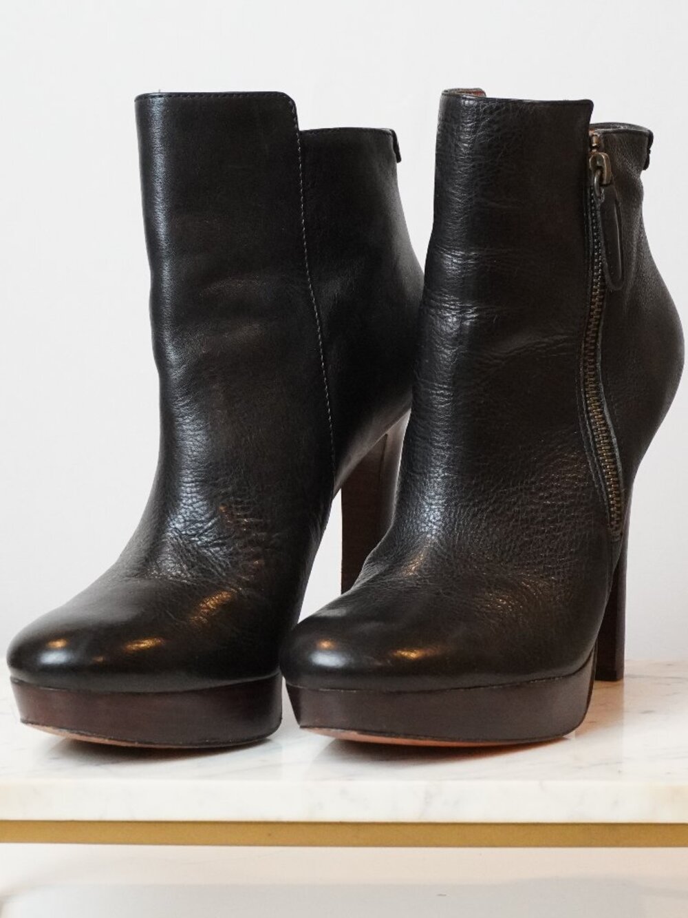 Coach Black Leather Platforms